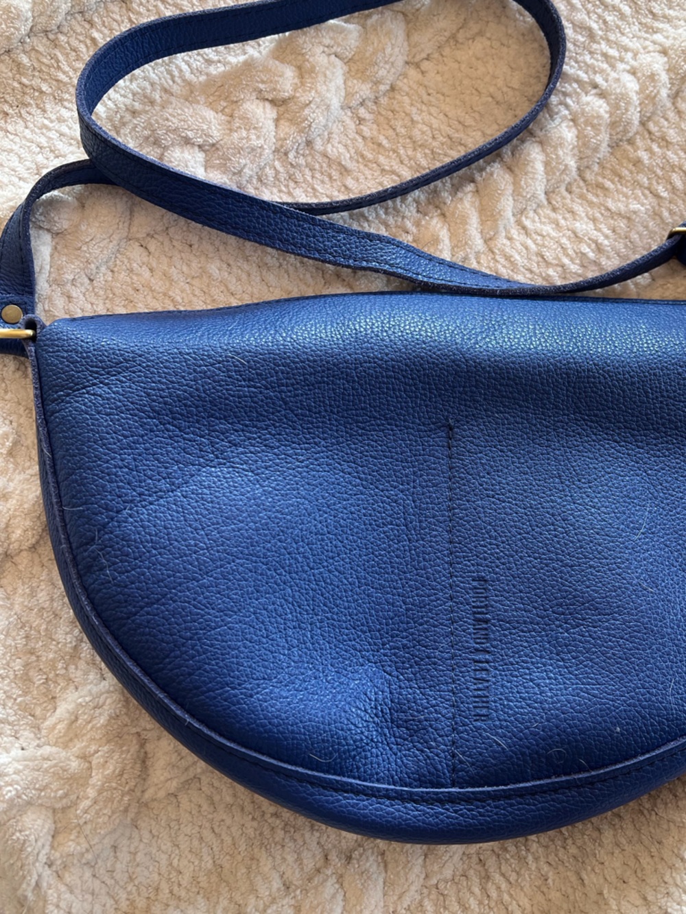 Portland Leather Royal Blue Crossbody Sling Bag - Picture 4 of 8